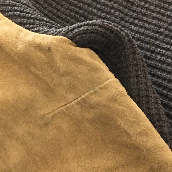 Vintage 1970s Wool Suede Cardigan brown tan - Picture 8 of 16